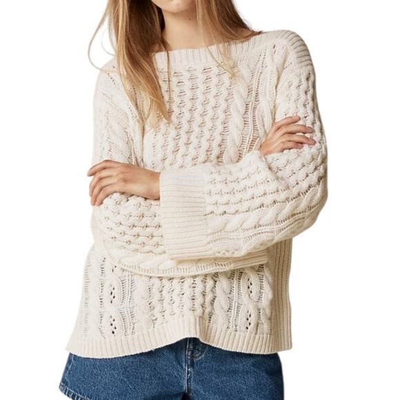 J CREW Spring Street Cashmere Relaxed Pullover Sweater Chunky Knit Navy Sz S NWT - Picture 5 of 11